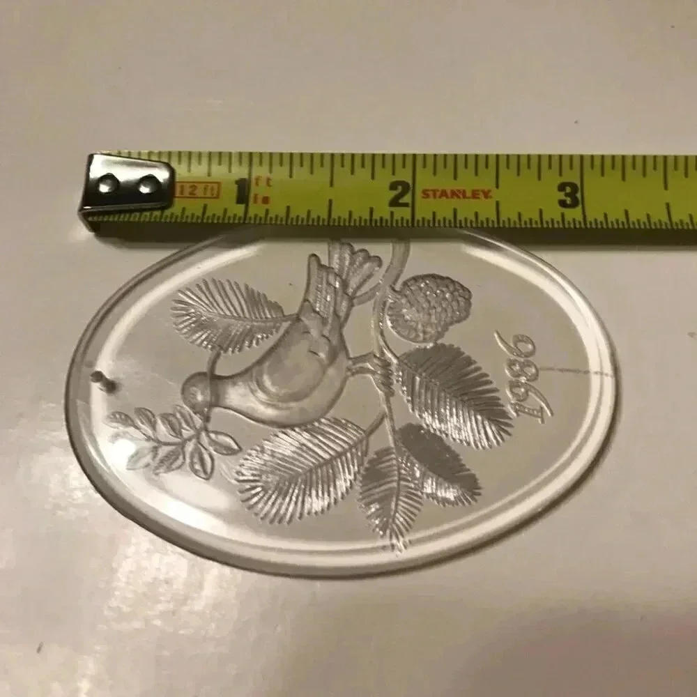 Christmas Ornament Lot Clear Acrylic 1985 1986